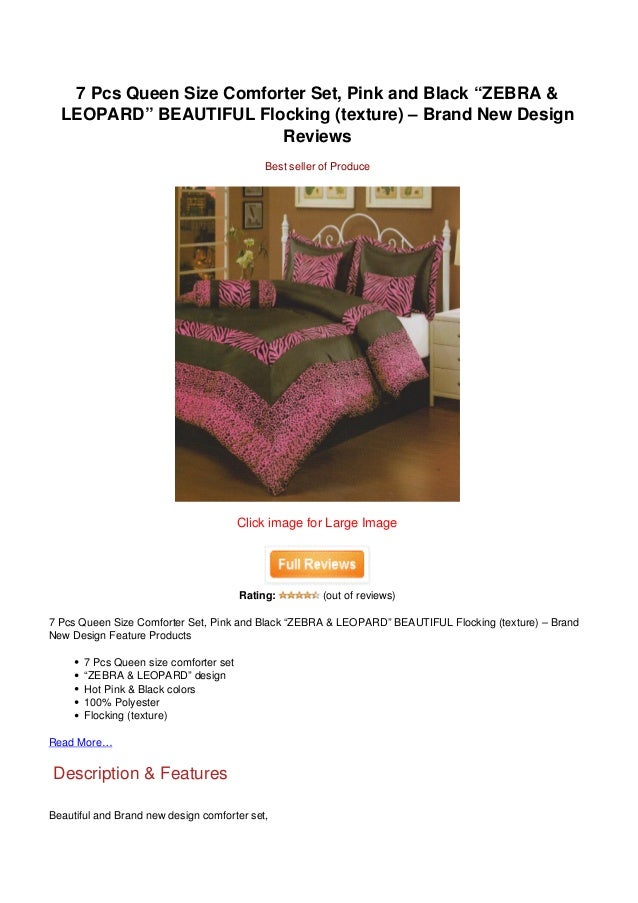 Price 7 Pcs Queen Size Comforter Set Pink And Black Zebra Leopard Be