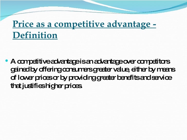Price As A Competitive Advantage
