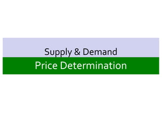 Supply & Demand

Price Determination

 