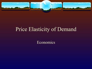 Price Elasticity of Demand Economics 