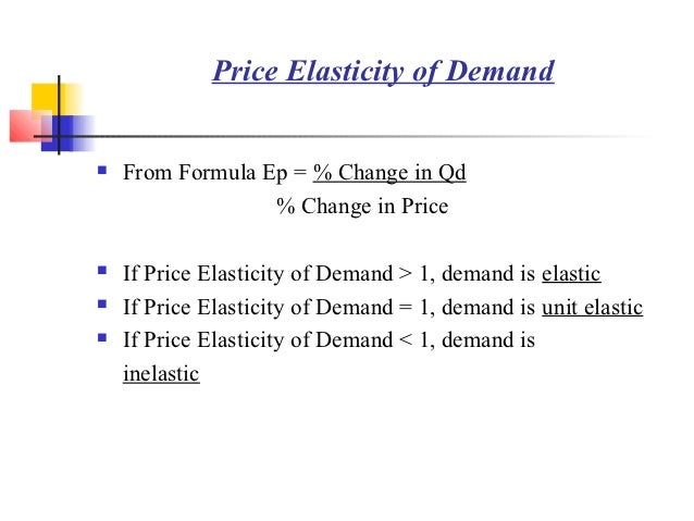 elasticity formula