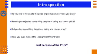 Introspection
Do you like to negotiate the price of products & services you avail?
Haven't you rejected some thing despi...