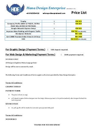 Graphic design Price list malaysia selangor