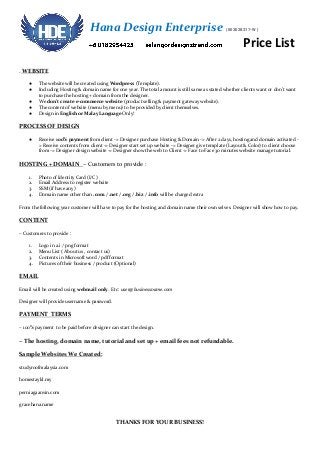 Graphic design Price list malaysia selangor