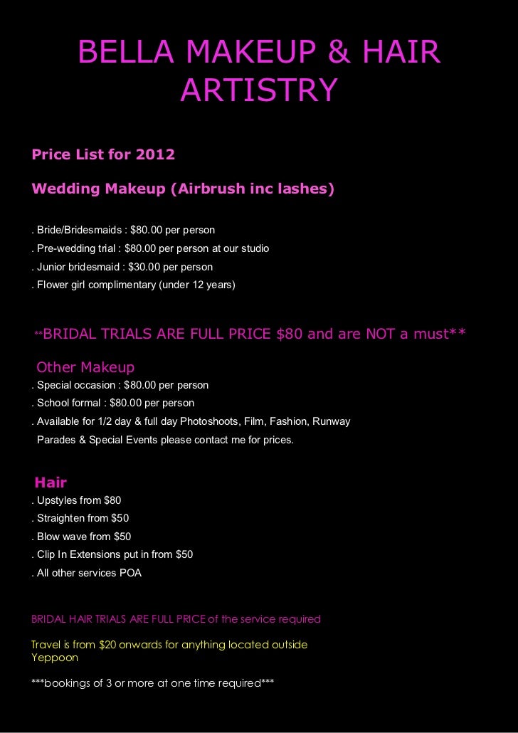 Price List 2012
