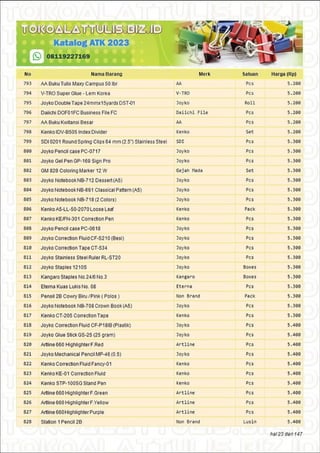 Daftar harga ATK 2023 lengkap distributor stationery murah | tokoalattulis.biz.id.pdf
