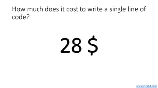 How much does it cost to write a single line of
code?
28 $
www.viva64.com
 