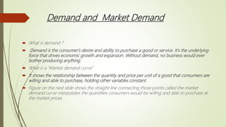 ch 4 vocabulary demand the combination of desire... Price theory- Demand and Supply | PPTX
