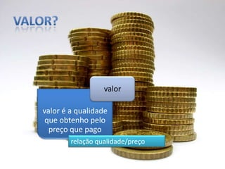 Valor?relação qualidade/preço