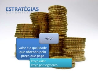 EstratégiasPreço valorPreço por segmento