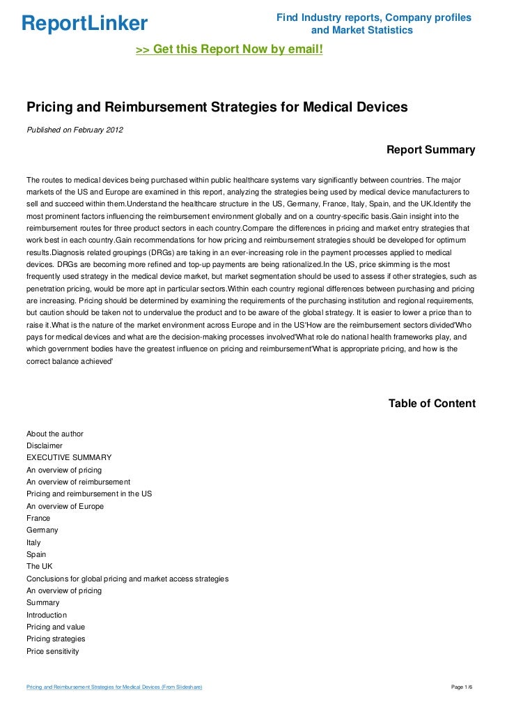 Pricing and Reimbursement Strategies for Medical Devices