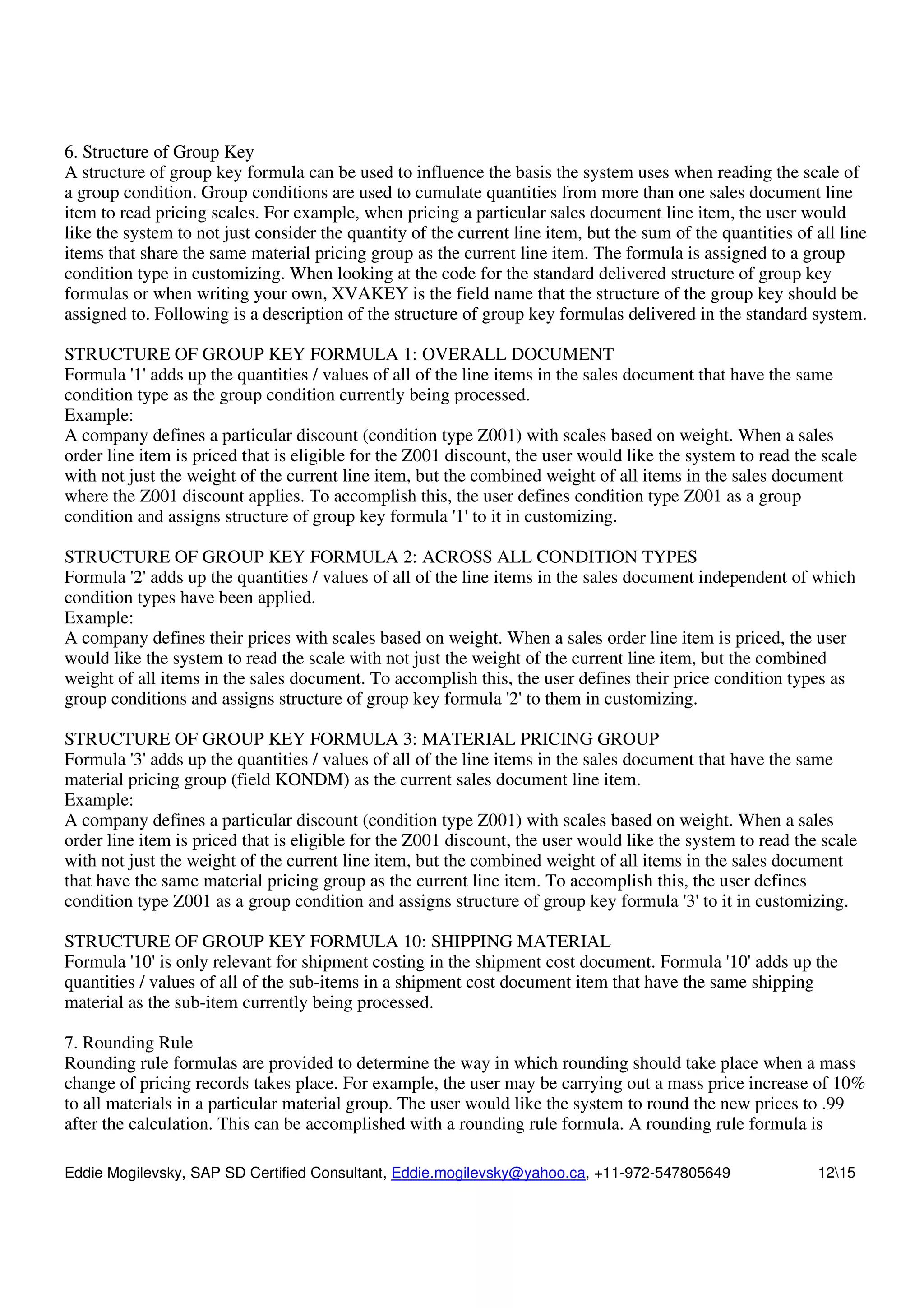 Pricing Routine In Vofm