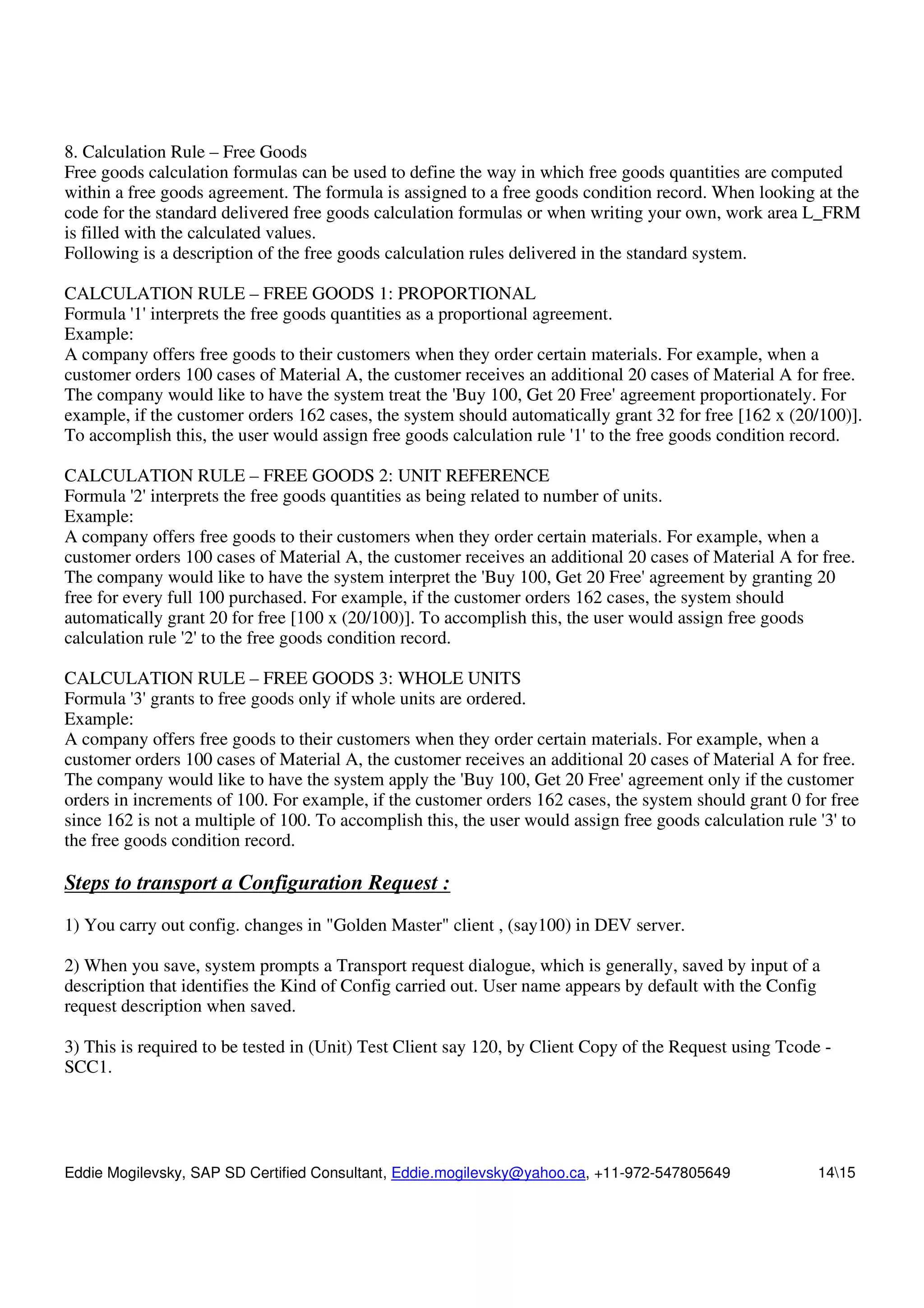 Pricing Routine In Vofm