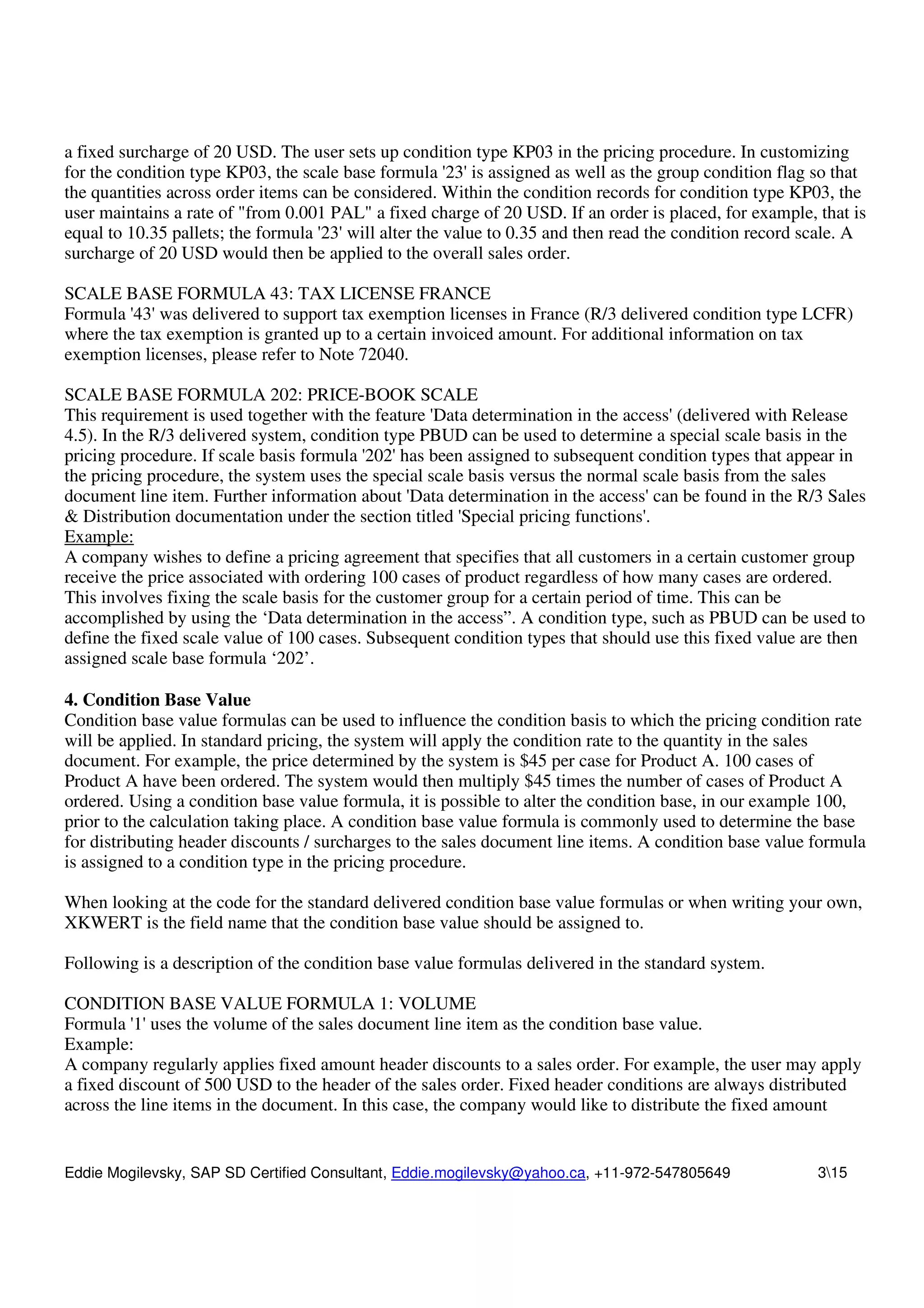 Pricing Routine In Vofm