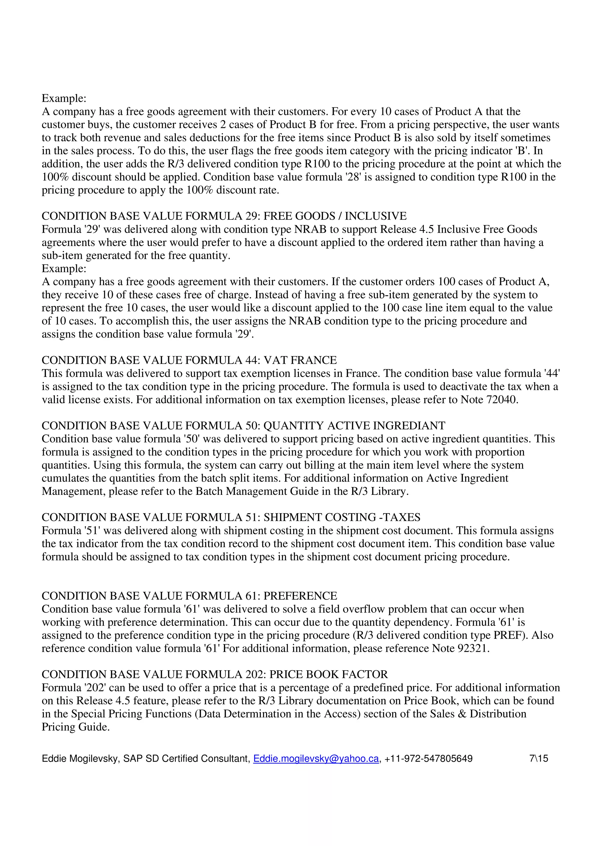 Pricing Routine In Vofm