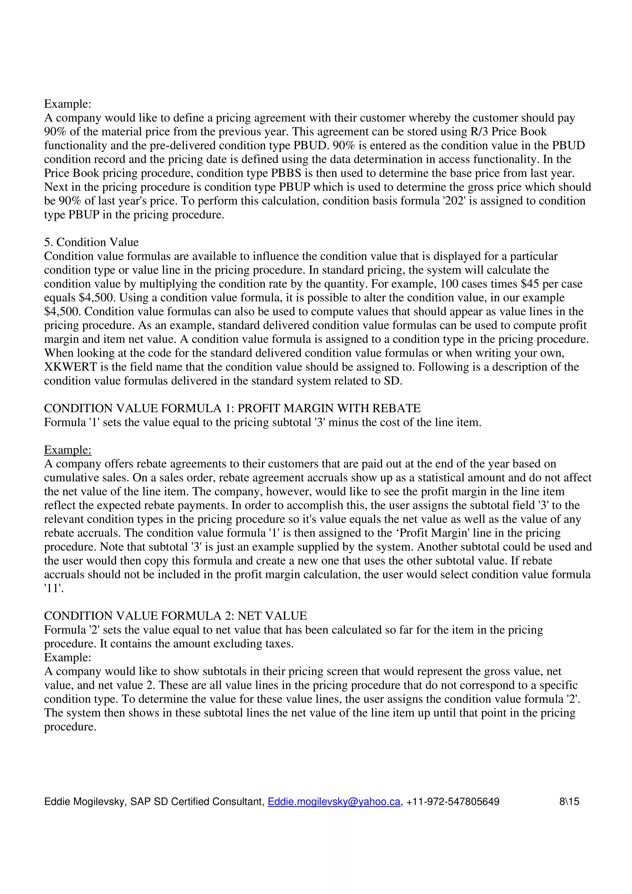 Pricing Routine In Vofm