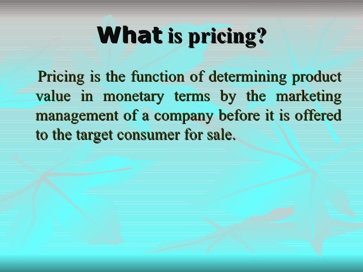 Pricing Strategies