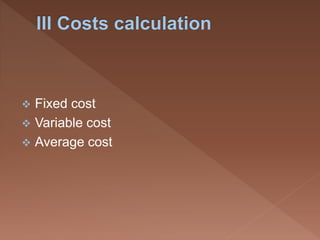  Fixed cost
Variable cost
Average cost