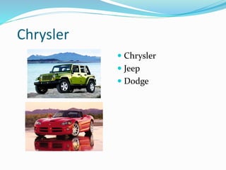 Chrysler
 Chrysler
 Jeep
 Dodge
 