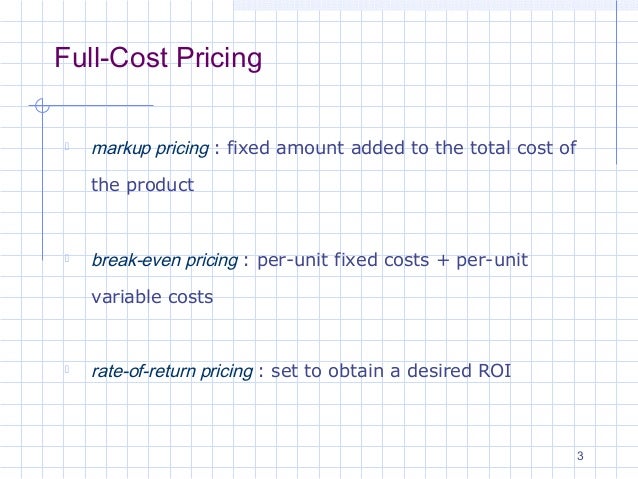 what are the approaches to pricing