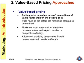 2. Value-Based Pricing  Approaches   ,[object Object],[object Object],[object Object],[object Object],[object Object]