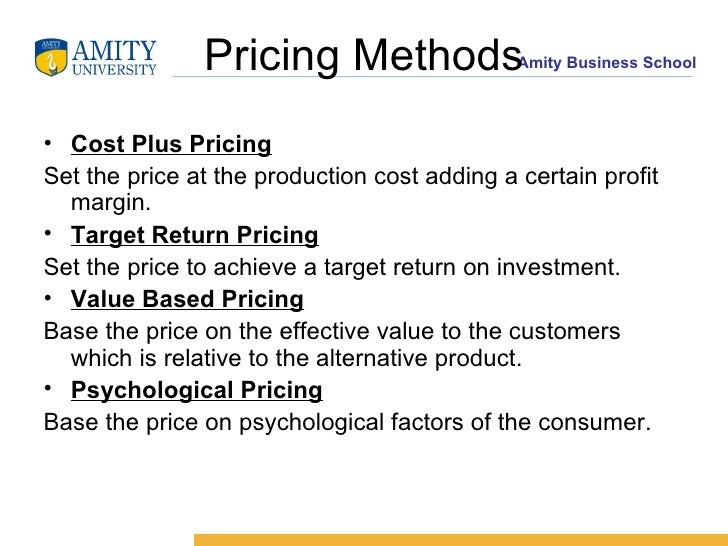 Pricing Decisions & Strategies