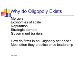 Pricing in oligopoly