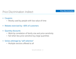 Microsoft Confidential 21
Price Discrimination
 