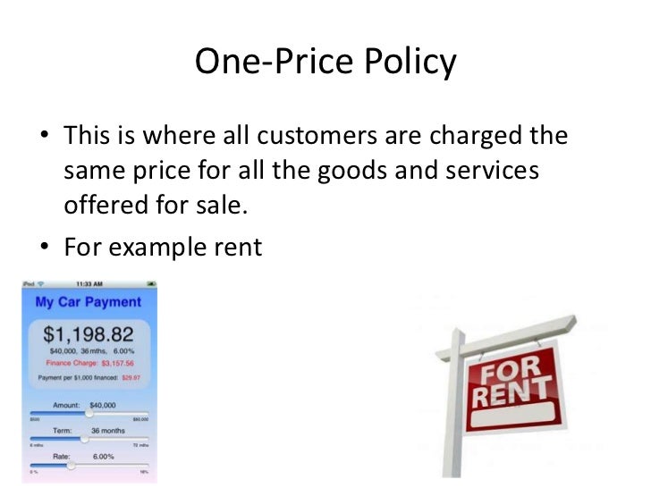 Pricing policies