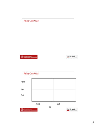 Price Cut/War!




  Price Cut/War!


Hold


Ted


Cut



             Hold          Cut
                    Bill




                                 3
 