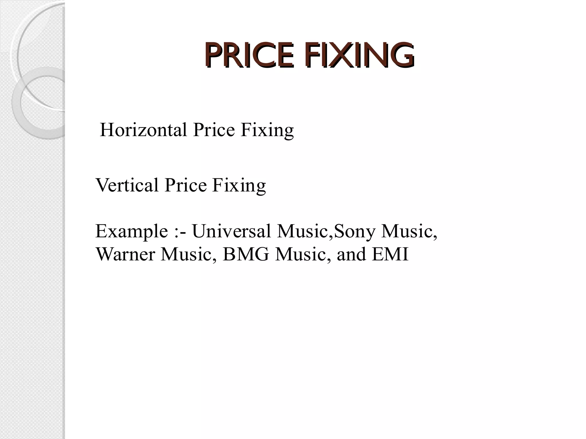 PRICE FIXING 