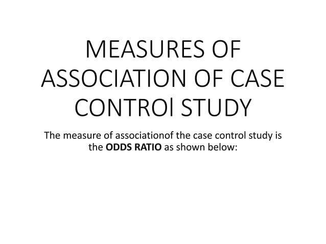 Case control study. ( A type of observational study) | PPT