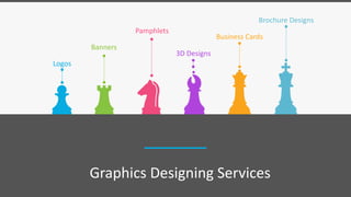 Logos
Banners
Business Cards
3D Designs
Pamphlets
Brochure Designs
Graphics Designing Services
 