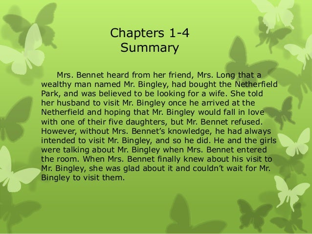 Pride And Prejudice Book Summary By Chapters / Pride and Prejudice
