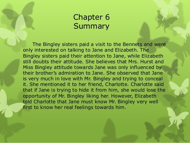 Pride and prejudice chapter summary