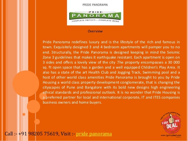 pride panorama pune prices location reviews rates sale brochu