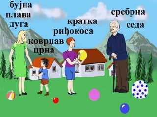 седа
риђокоса
кратка
црна
бујна
плава
коврџав
сребрна
дуга
 