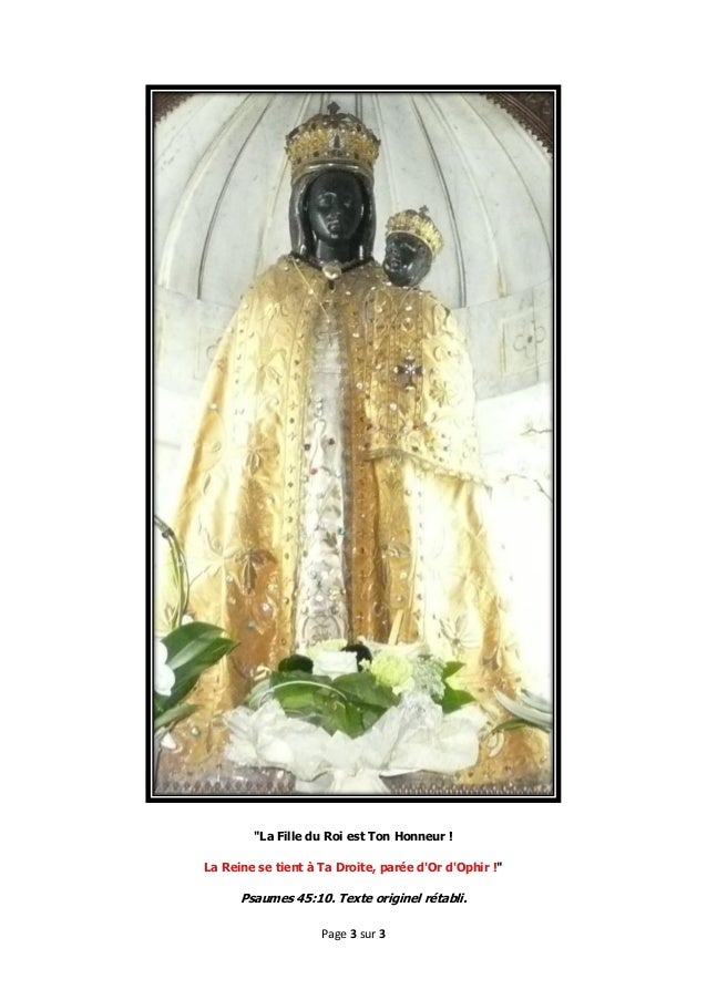 Prière à Sainte Marie Reine du ciel Psaumes 4510