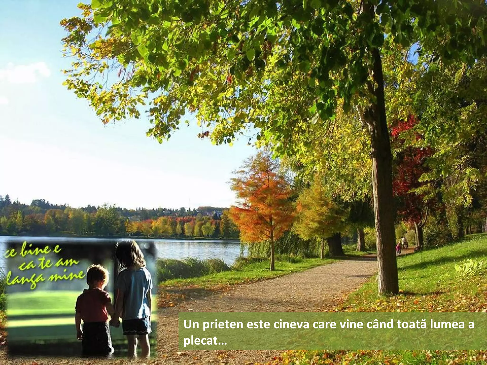 Un prieten este cineva care vine când toată lumea a
plecat…
 