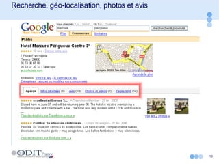 Recherche, géo-localisation, photos et avis 