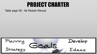 PROJECT CHARTER
Table page 58 - 66 Module Manual
 