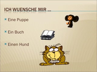 Eine Puppe Ein Buch Einen Hund  