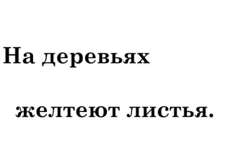 На деревьях 
желтеют листья. 
 
