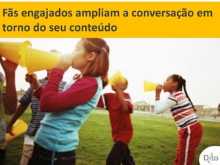 Fãs engajados ampliam a conversação em
torno do seu conteúdo
 