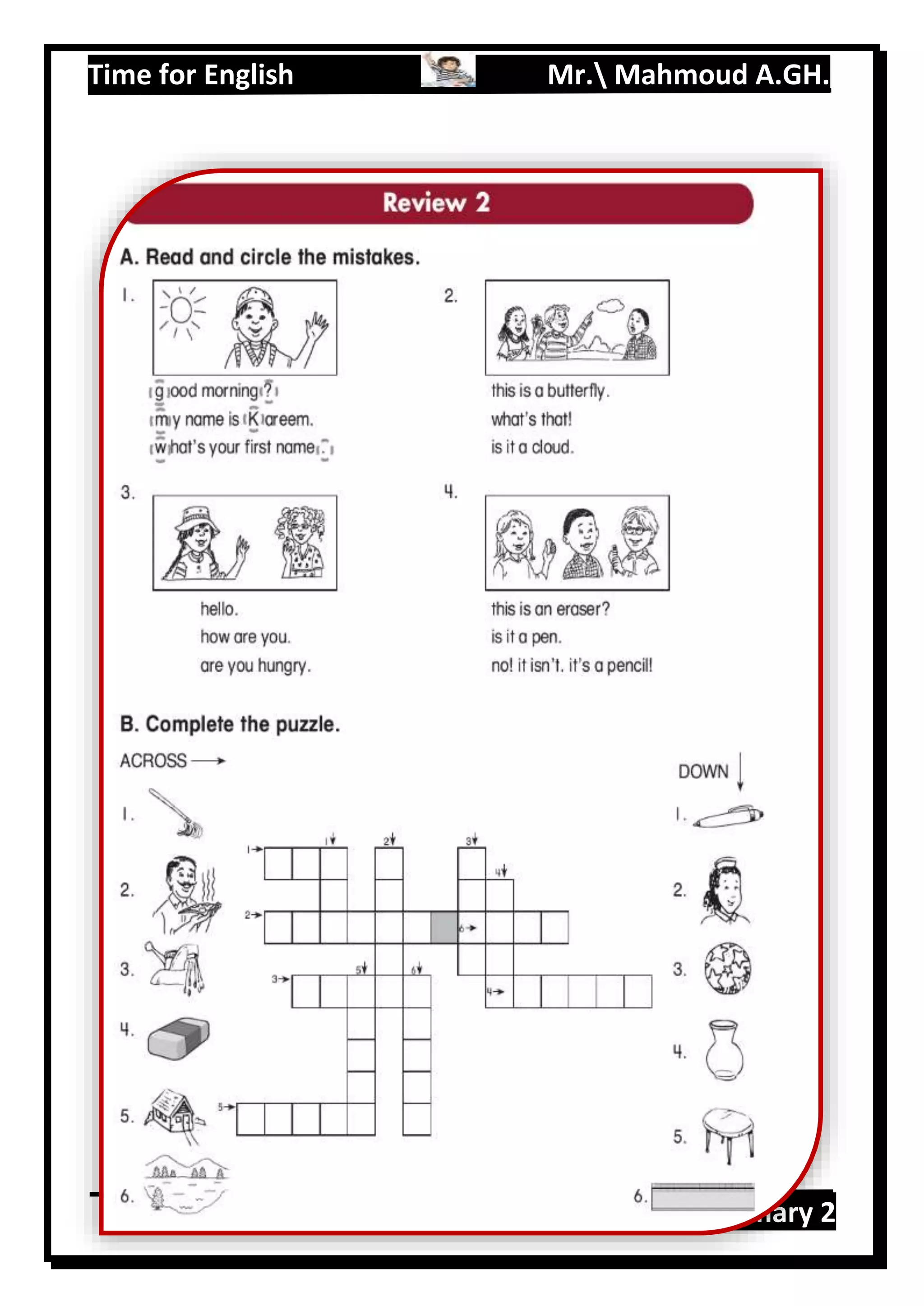 Time for English Mr. Mahmoud A.GH.
Primary 2119
 