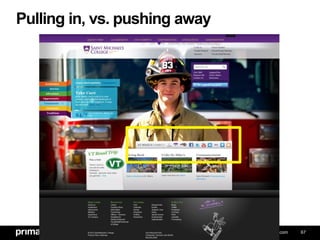 #IGXUC14
Pulling in, vs. pushing away
#igxuc14 | @thePrimacy | @ZigZagJeff | thePrimacy.com 67
 