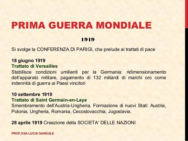 Breve Riassunto Della Prima Guerra Mondiale Prima Guerra Mondiale-Sintesi degli avvenimenti