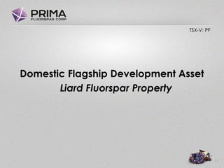 TSX-V: PF
Domestic Flagship Development Asset
Liard Fluorspar Property
17
 