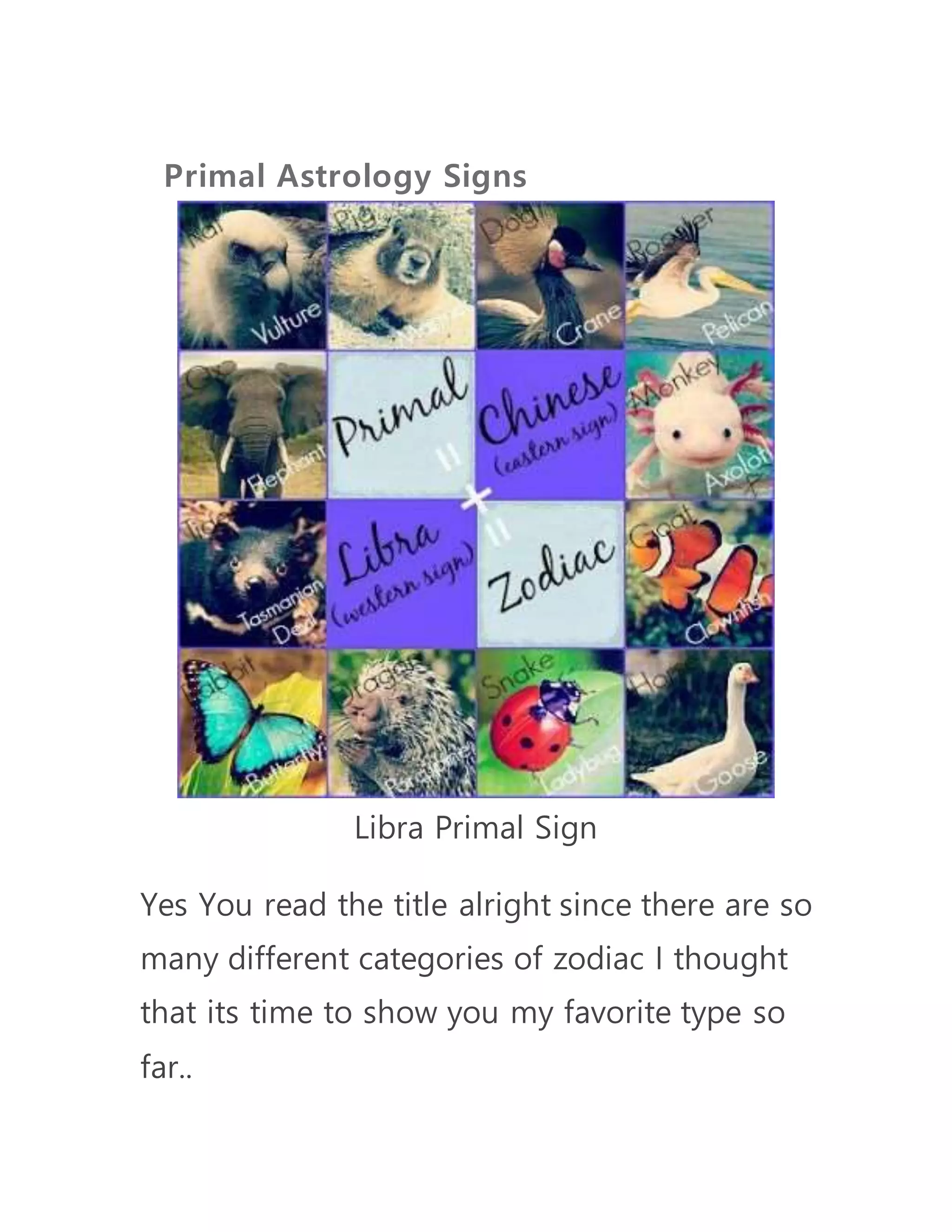 Primal astrology signs . PDF