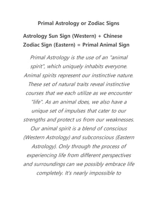 Primal astrology signs .